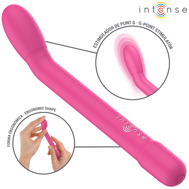 Stimolatore Punto G Rosa INTENSE FUN con 10 Vibrazioni Elegante